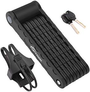 Toptrek Faltschloss 94cm – Sicheres Fahrradschloss mit Halterung für Mountainbike & Rennrad (Level 7, Schwarz)