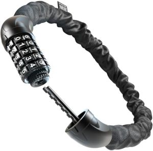 Büchel Sekura Kettenschloss 90 cm - Sichere Fahrradsicherung für Kinder & Erwachsene mit 5-Zahlen-Code und Nylonbezug