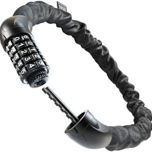 Büchel Sekura Kettenschloss 90 cm - Sichere Fahrradsicherung für Kinder & Erwachsene mit 5-Zahlen-Code und Nylonbezug