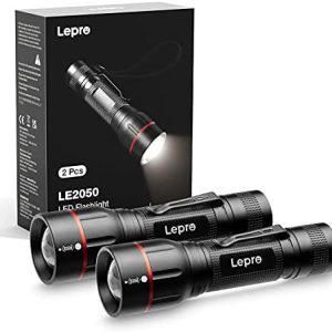 Lepro LED Taschenlampe LE2050 – Extrem helle und wasserdichte Handlampe mit Clip und 5 Modi für Camping, Outdoor und Wan