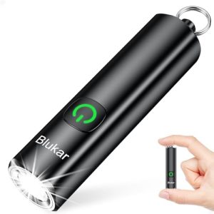 Blukar LED Taschenlampe Aufladbar, Mini EDC mit 3 Lichtmodi, IPX6 Wasserdicht für Outdoor, Camping & Notfälle