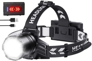 LED Stirnlampe 120000 Lumen Wiederaufladbar mit 9000mAh Akku – Perfekt zum Joggen, Camping und Hundespaziergängen!