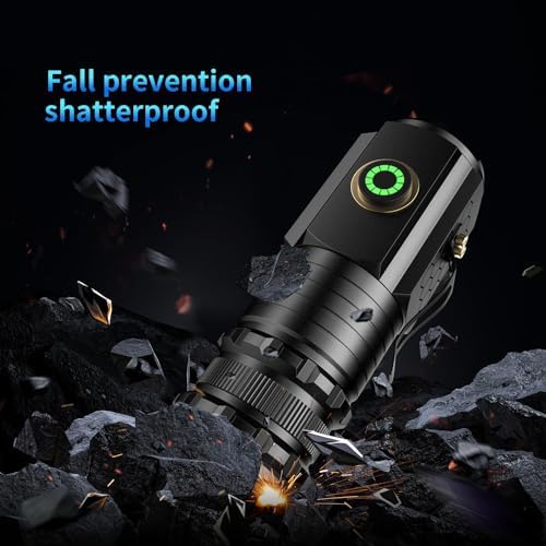 ASORT LED Taschenlampe Mini 5000 Lumen - Extrem hell, aufladbar, IPX6 wasserdicht für Camping und Outdoor-nutzung