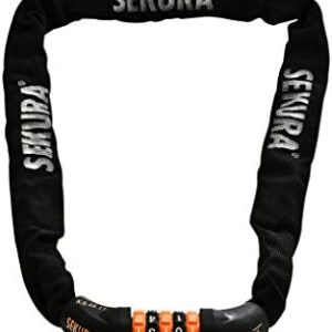 Büchel Sekura Kettenschloss KB308, programmierbar fünfstellig, 90 cm für besten Schutz, schwarz