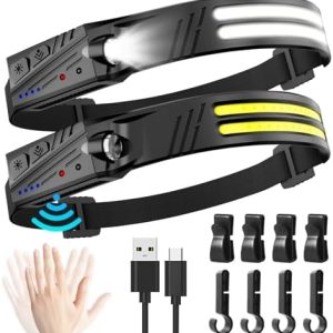 LED Stirnlampe 2000 Lumen, Wiederaufladbar & Wasserdicht – Leichtgewicht für Camping & Joggen