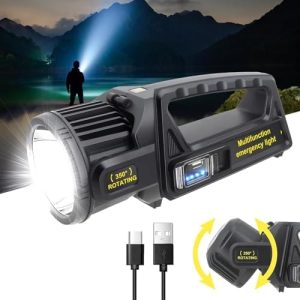 LETOUR LED Handscheinwerfer 350000LM - Ultra-helle Campinglampe mit 9 Modi, wasserdicht & langanhaltend für Outdoor-Aben