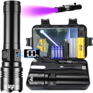 ClimeCo LED Taschenlampe Aufladbar 500,000 Lumen - Extrem Helle, Wasserdichte Taktische Taschenlampe für Outdoor Notfäll