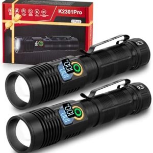 AOMEES LED Taschenlampe 5000 Lumen, USB Aufladbar, Extreme Helligkeit, IPX5 Wasserdicht für Outdoor Abenteuer/Camping/Wa