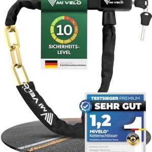 MIVELO Kettenschloss 100cm – Hohe Sicherheit für E-Bike, MTB & Rennrad – 8mm gehärteter Stahl