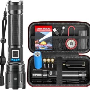 Hochleistungs LED Taschenlampe 1000000 Lumen - Aufladbar, IP67 Wasserdicht für Outdoor Notfälle