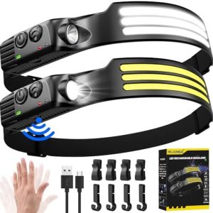 Stirnlampe LED von - 3000 Lumen, wiederaufladbar, IPX5 wasserdicht, leicht & ideal für Camping, Joggen und Angeln