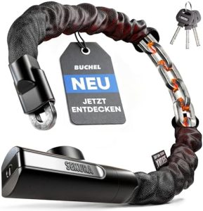 BÜCHEL Sekura Fahrradschloss 90 cm – Hochsicherheit Kettenschloss für E-Bike & Fahrräder in Stadt und Freizeit