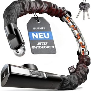 BÜCHEL Sekura Fahrradschloss 90 cm – Hochsicherheit Kettenschloss für E-Bike & Fahrräder in Stadt und Freizeit